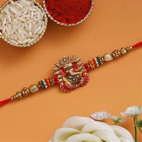JaipurCrafts Premium Combo Of 1 Rakhi Set For Bhaiya And Bhabhi. Rakhi ...