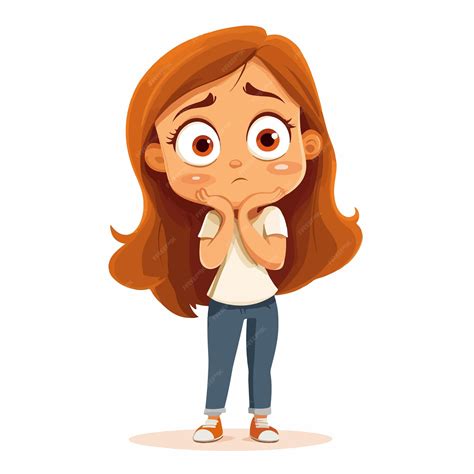 Embarrassed Girl Vector Cartoon Illustration | Premium AI-generated vector