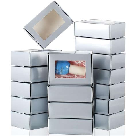 10 Pieces Mini Kraft Paper Box With Window Soap Packaging Boxes Present ...