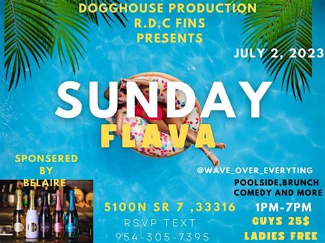 Sunday Flava Pool Party Brunch Comedy Show, 5100 N State Rd 7, Fort ...