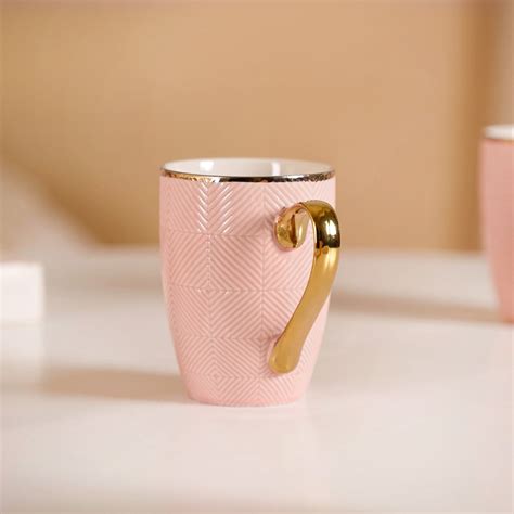 Set of 6 Pink Geometric Design Mug 330ml Online - Premium Coffee Mug ...
