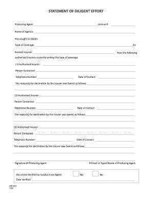 Diligent Effort Form 2020-2026 - Fill and Sign Printable Template Online