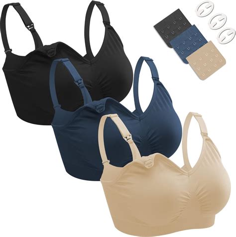 Buy Nursing Bras for Breastfeeding 3 Pack Seamless Maternity Bras ...