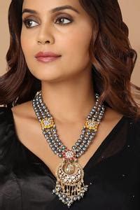 Buy Gold Plated Kundan Layered Polki Pendant Necklace by joules by ...