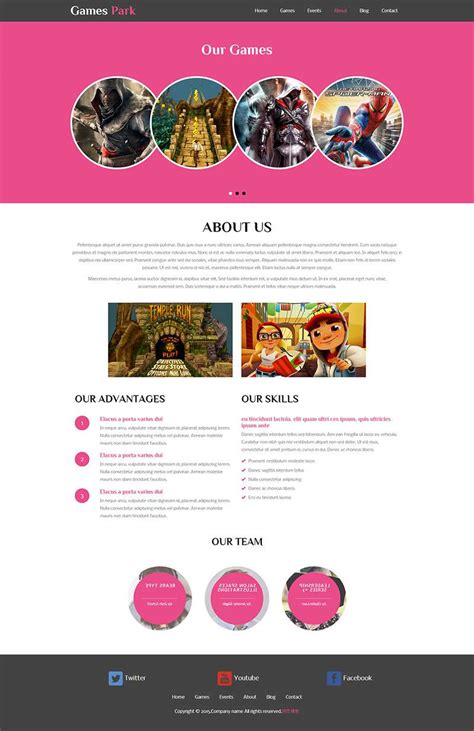 HTML5粉红色游戏行业网站模版 - 织梦帮