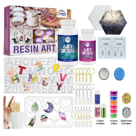 Pro Resin Art Kit – DIY Crafting Set with 300g Resin, Moulds, Pigments ...