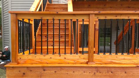 Wood Posts Between Rail Deck Railing Ideas