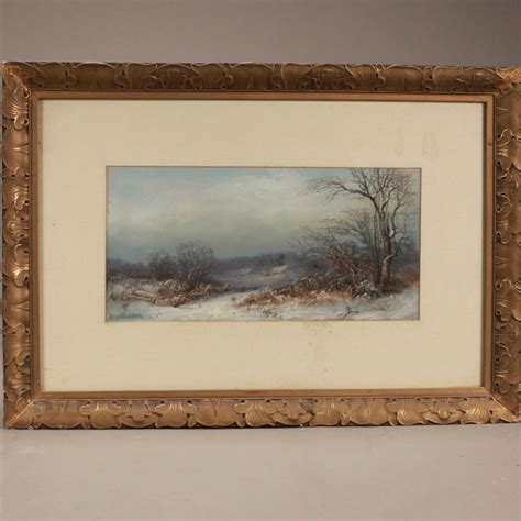 LOT 141 SIGNED, WINTER EVENING LANDSCAPE, PASTEL, SIGNED INDISTINCTLY ...