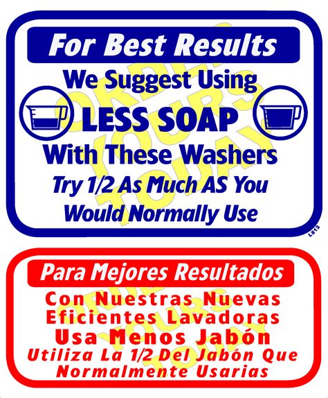 13.5″×16″ Bilingual Durable Screen Printed Plastic Laundry Sign – Vend‑Rite