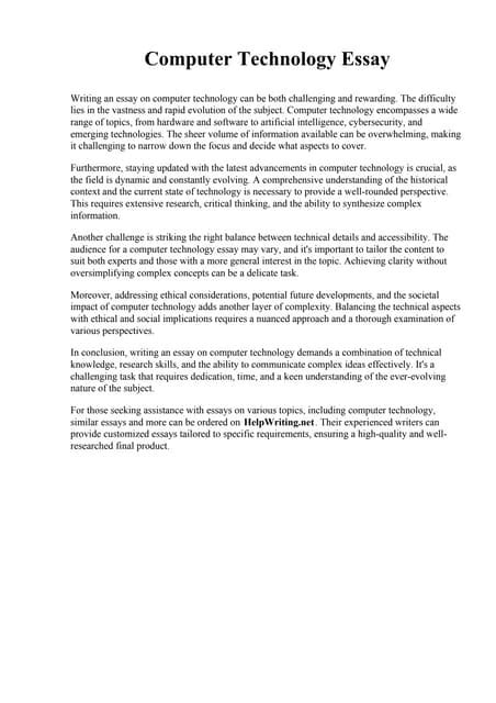 Computer Technology Essay 的图像结果