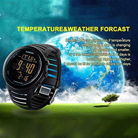 PRAV® 616B LCD Fishing Barometer Fishing Fishing Sport Watch Black ...