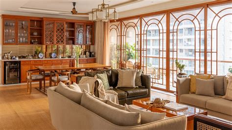 A Mumbai home abundant in golden sunlight, warmth, and natural textures ...