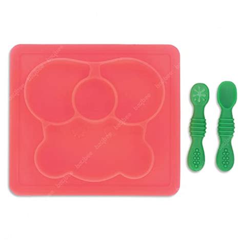 Baybee Square Shape Divided Silicone Plates for Baby with Spoon ...