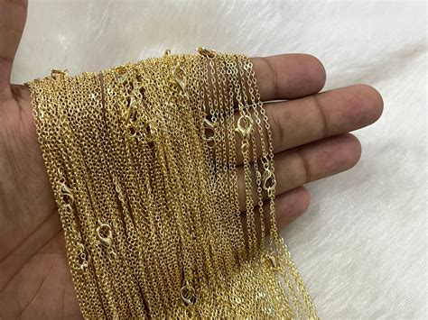 Anti-tarnish Readymade Chains (1 mm) (Without Extension) (10 Pcs) – Art ...