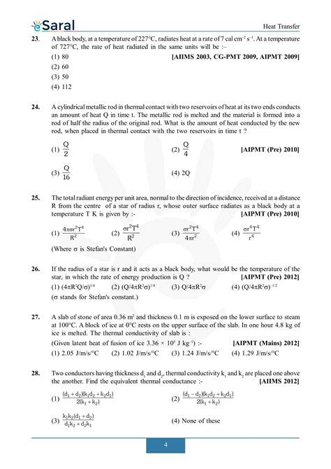 Heat Transfer - NEET Previous Year Questions with Solutions