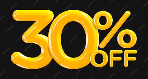 30 percent off discount creative composition of golden or yellow ...