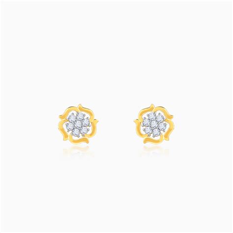 Grab Gold Wavy Flower Diamond Earrings Online | GIVA Jewellery – Heer ...