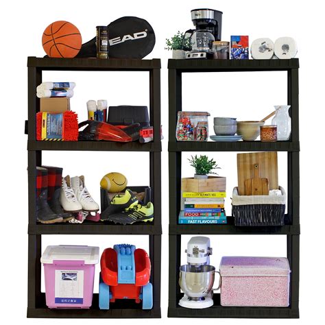 Buy Hyper Tough 56 H x 14 D x 30 W 4 Shelf Plastic Garage Shelves, Pack ...
