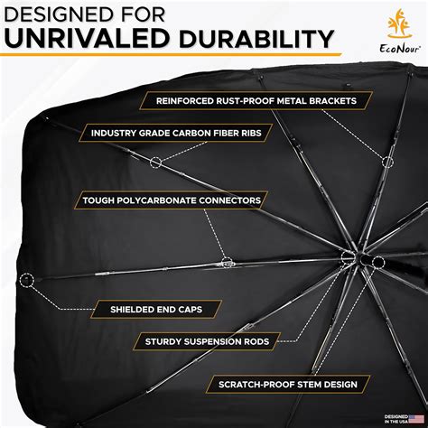 Buy EcoNour Carbon Umbrella Sunshade for Car | Reflects UV Rays and ...
