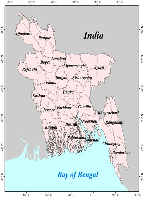 Bangladesh map 64 district map of bangladesh