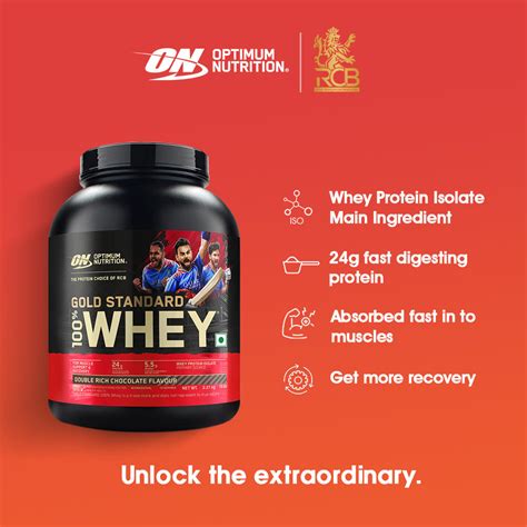 Buy Gold Standard 100% Whey Protein - Double Chocolate Flavour 2.27kg - ON