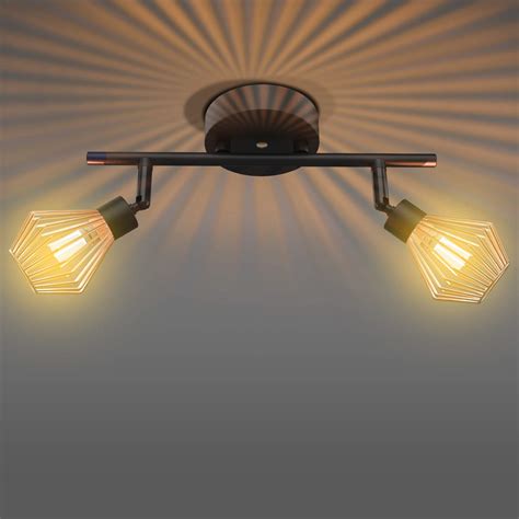 Buy T-SUN 2 Way Ceiling Light Wall Spotlights, Industrial Double Spot ...