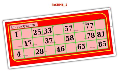 Tambola Tickets | Tambola Housie Designs