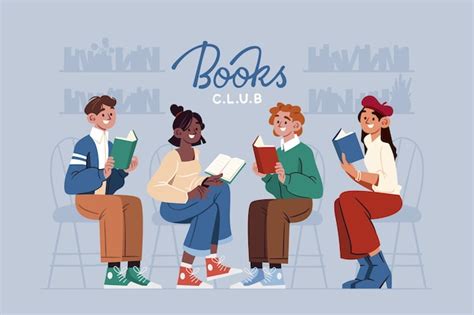 Hand drawn flat design book club illustration | Free Vector