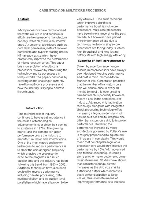Case multi - Case study - Abstract Microprocessors have revolutionized ...