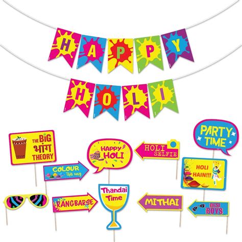 Zyozique ® Holi Photo Booth Props - Color Festival Photo Booths, Holi ...