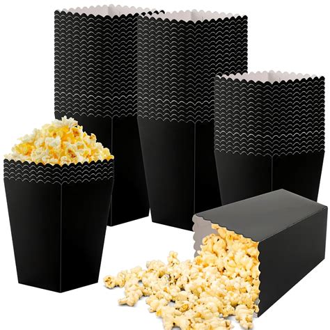 Amazon.com: 200 Pcs Mini Popcorn Boxes for Party Black Popcorn Bags ...