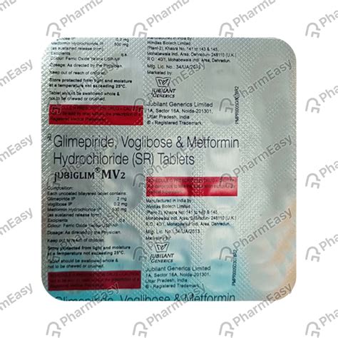 Jubiglim Mv 2mg Strip Of 15 Tablets: Uses, Side Effects, Price & Dosage ...