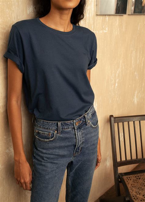 Buy No Nasties Atlantic Blue Organic Cotton T Shirt For Women Online