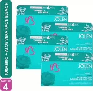 JOLEN Face Bleach With Turmeric and Aloe Vera -Pack Of 4 Price in India ...