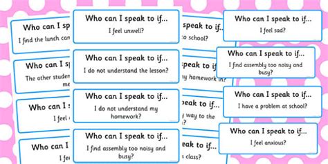 SEN Transition to Secondary School Who Can I Speak to if... Support Cards