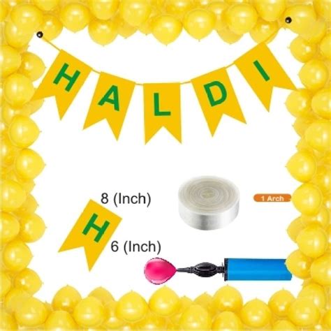 Balaji Haldi Banner-HaldiCeremonyBanner,30 Balloons,Pump,Arch Combo ...