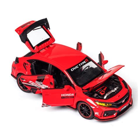 Buy The Rck Civic Type R Diecast Metal Pullback Openable Doors Toy Cars ...