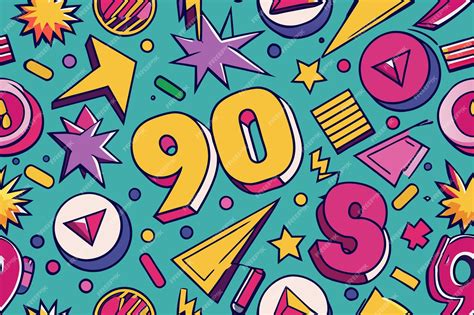 Premium Vector | A pattern that celebrates 90s pop culture ...