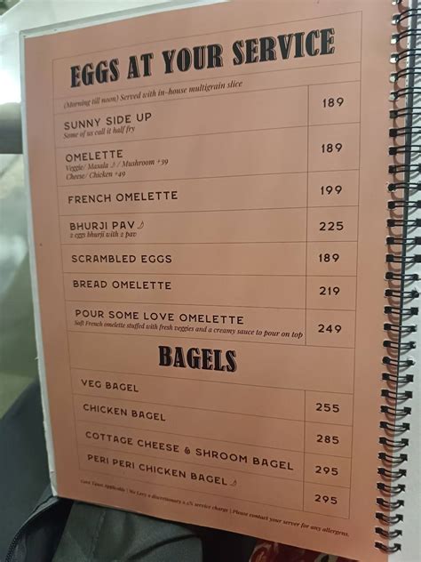 Menu at Pours And Plate, Nagpur