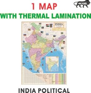 ENGLISH POLITICAL MAP OF INDIA | Laminated English Map | Map Size (40 ...