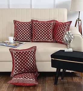 Buy DECOMIZER Jacquard Geomteric Cushion Covers 16 Inch X 16 Inch Set ...