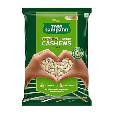 Tata Sampann Pure Cashews Whole | Premium Kaju | Rich in Protein ...