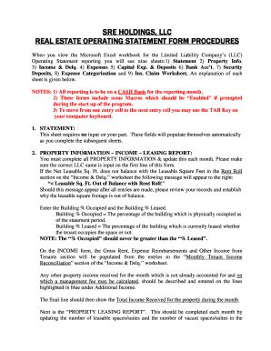 Fillable Online REAL ESTATE OPERATING STATEMENT FORM Fax Email Print ...