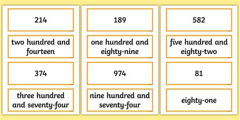 Number Cards to 1000 - Printable - Reading Numbers Activity