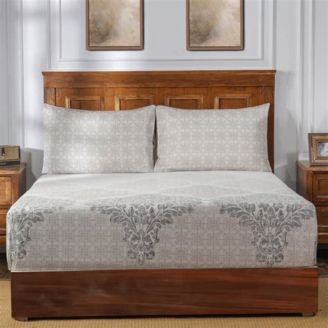 Buy MASPAR Vintage Acanthus Serenity Cotton 400TC Printed 3Pcs Super ...