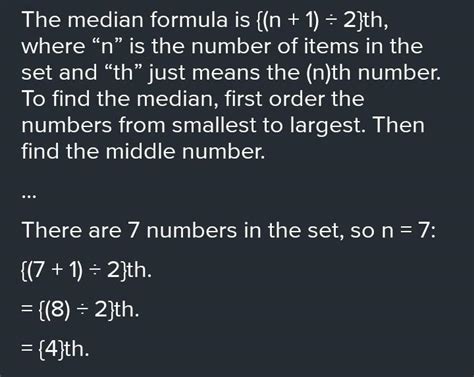median formula with an example - Brainly.in