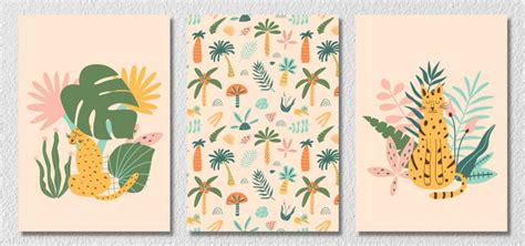 Tiger And The Leaves Art, Set Of 3 – Myindianthings