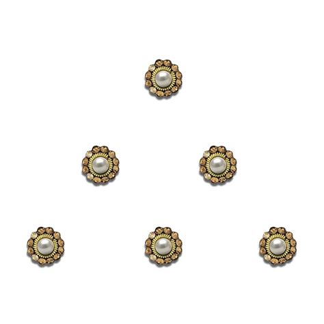 Comet Busters Beautiful Pearl Bindi with Golden Stones (BV2180 ...