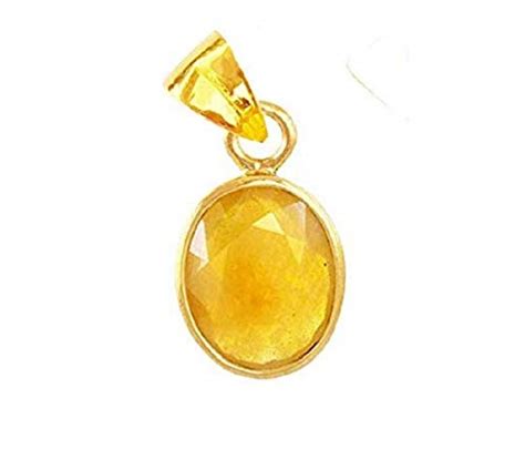 Raviour Lifestyle Yellow Sapphire Pendant for Women (Yellow) (PEN-YSP ...