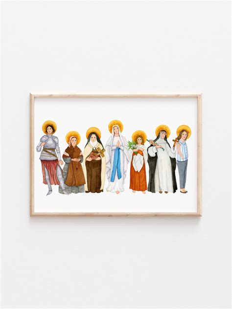 Female Saints, Catholic Print, Watercolor Print, Women of God, Holy ...